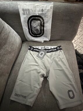 Overtime Boys' Athletic Compression Shorts - Light Gray
